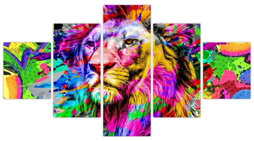 Obraz - obraz 3D lwa (125x70 cm)