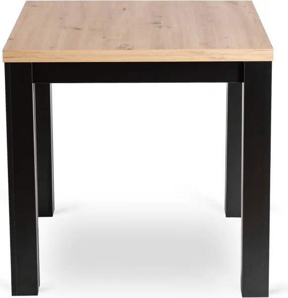 Zestaw Stół Kwadratowy Rozkładany MAX 80-160 cm Dąb Craft/Czarny i 6 Krzeseł Tapicerowanych CHRIS Czarnych Nowoczesnych