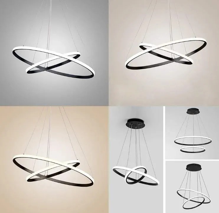 Czarna lampa AT59-2KSL-BLACK wisząca LED – nowoczesny design