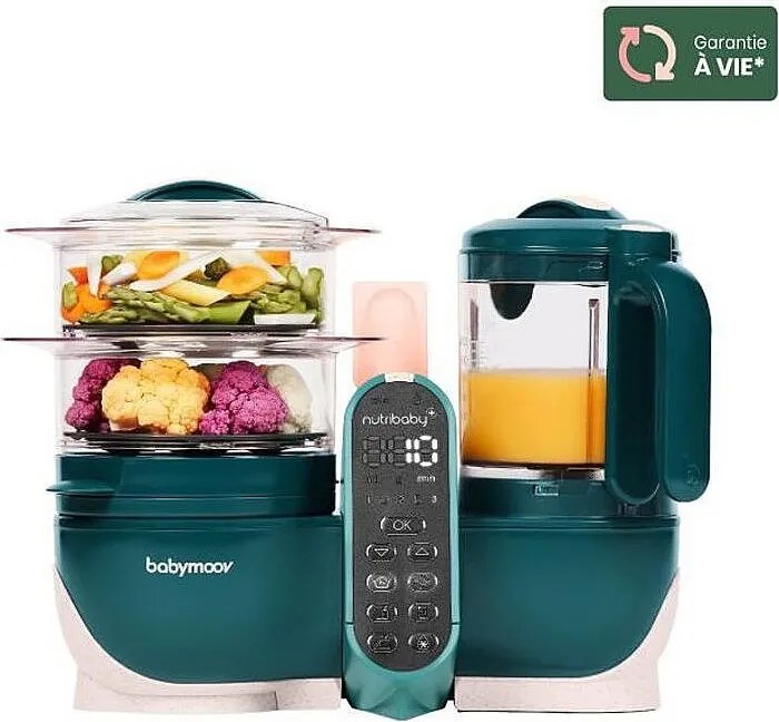 Robot Wielofunkcyjny Babymoov Nutribaby+ 6 w 1 - Parowar/Mikser, Zielony Opal