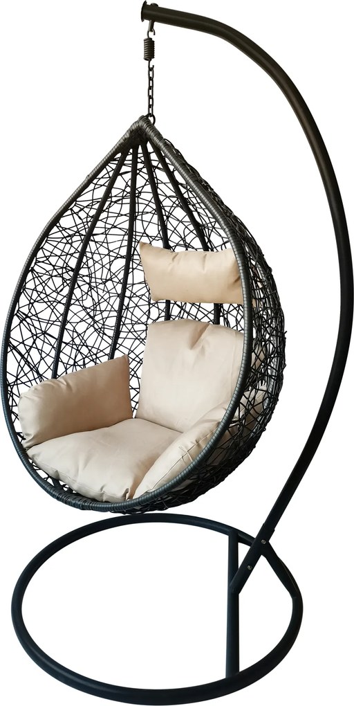 Fotel wiszący kokon Cyrille antracytowy PATIO