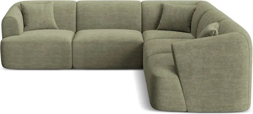 Zielony sztruksowy narożnik Campi – Cosmopolitan Design