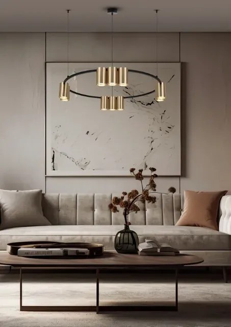 Loftowa lampa wisząca czarno-złota - 32X K406 P4-P95