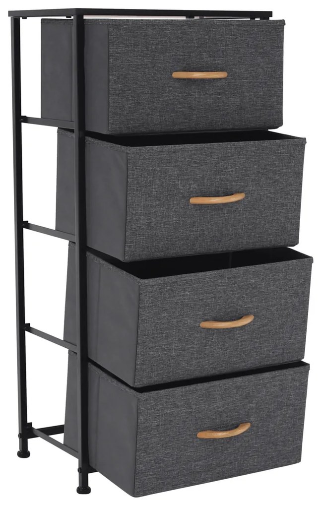 Komoda z szufladami z tkaniny PALMERA, czarny