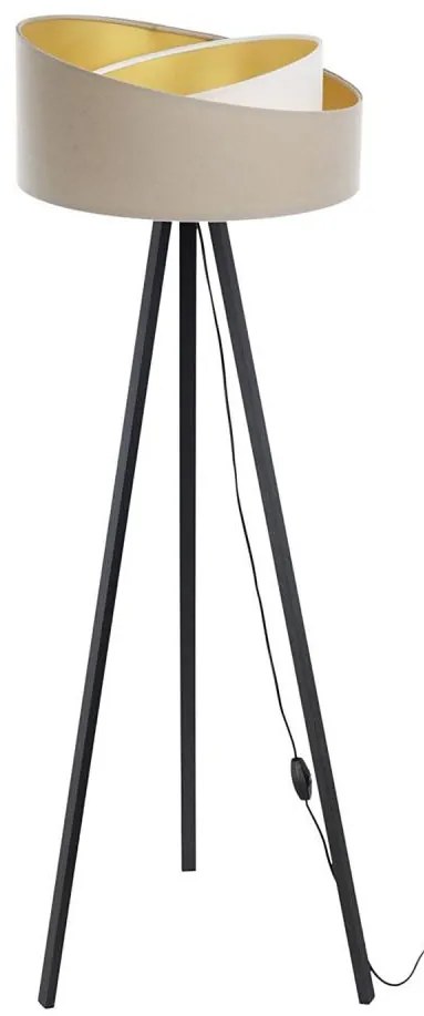 Lampa stojąca GALAXY 1xE27/60W/230V beż/biały/wenge