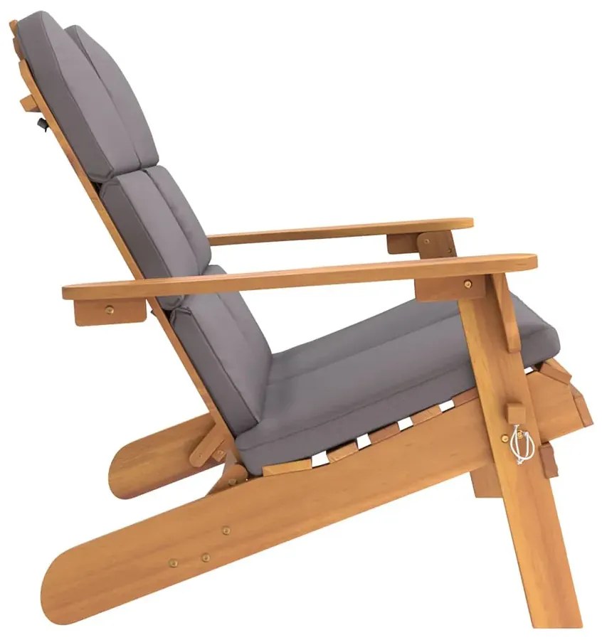 Drewniana ławka ogrodowa w stylu adirondack szary - Vespero