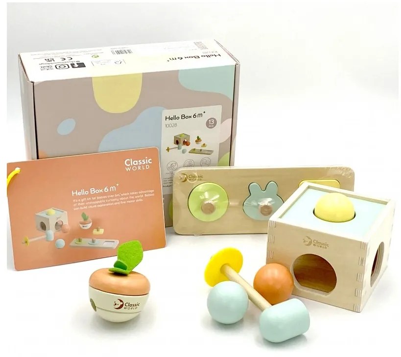 Classic world pastelowy zestaw edukacyjny dla dzieci box od 6 do 12 miesiąca