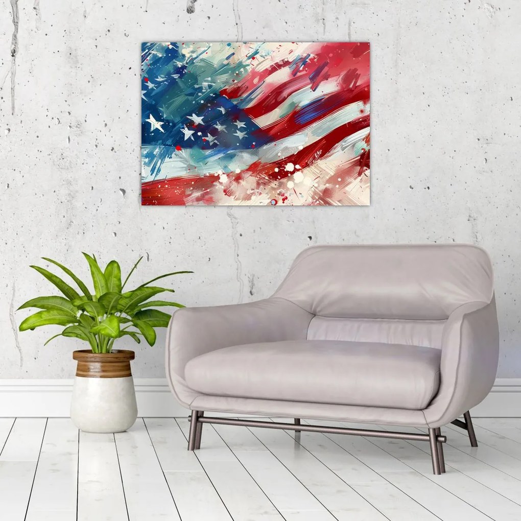 Obraz na szkle - Flaga USA (70x50 cm)