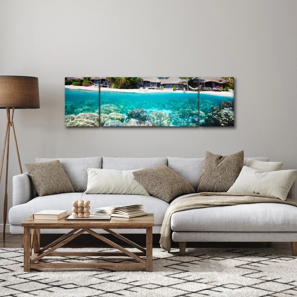 Obraz plaży na tropikalnej wyspie (170x50 cm)