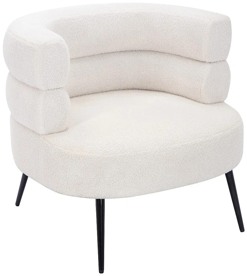 Fotel z białej bukli - CAMEDO