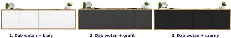 Zestaw wiszących szafek rtv dąb wotan + grafit - Avila 13X