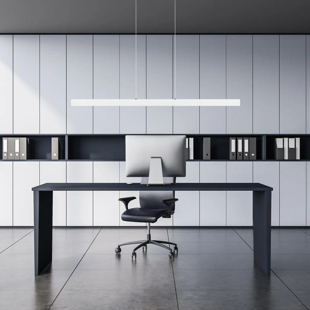 Biała lampa wisząca LED 116cm z metalu W116LED-4K-WEIß wymienny LED wy