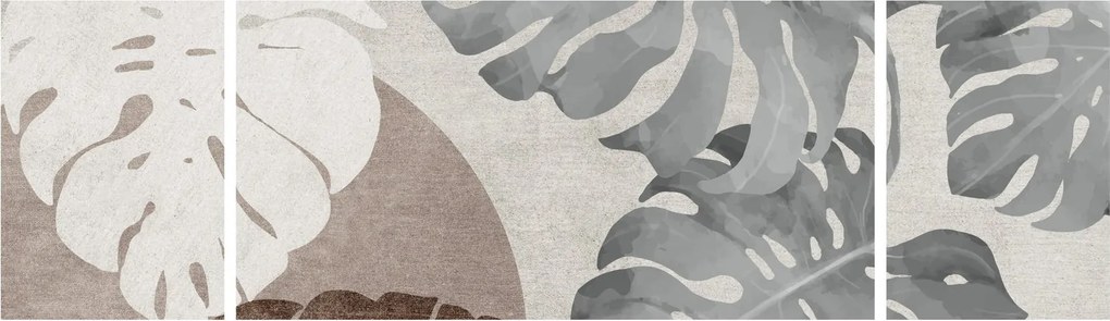 Obraz - Wzór z liśćmi (170x50 cm)