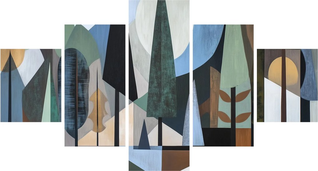 Obraz - Naturalna geometria abstrakcyjna II. (125x70 cm)