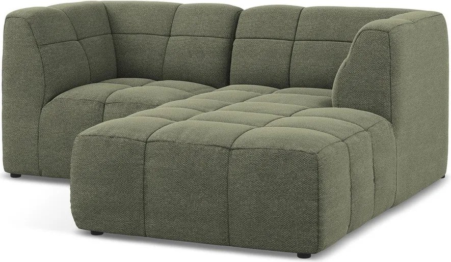 Zielony narożnik z materiału bouclé (prawostronny/z szezlongiem) Aloha – Makamii