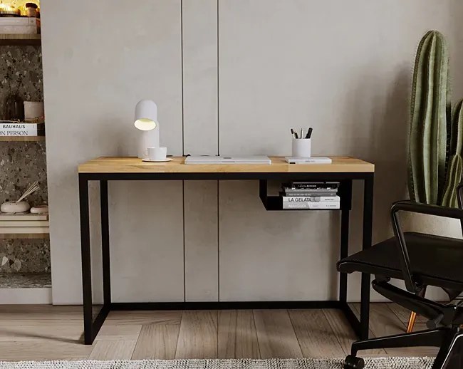 Biurko z dębowym blatem w stylu industrialnym - Delto 9X