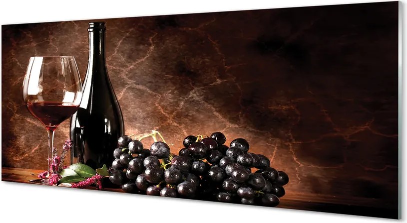 Szklany Panel Rubinowe Wino w Kieliszku