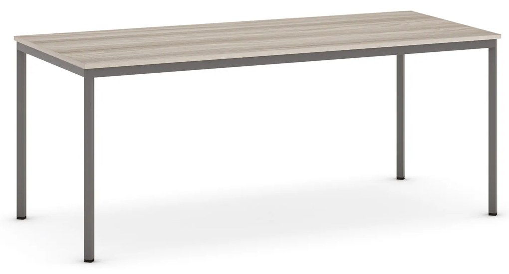 Stół do jadalni i stołówki, 1800 x 800 mm, ciemnoszara konstrukcja, dąb naturalny