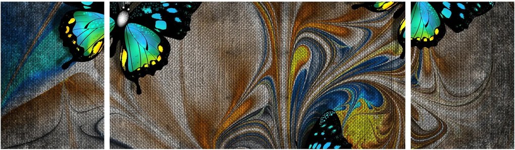 Obraz - Jasne motyle na zdjęciu (170x50 cm)