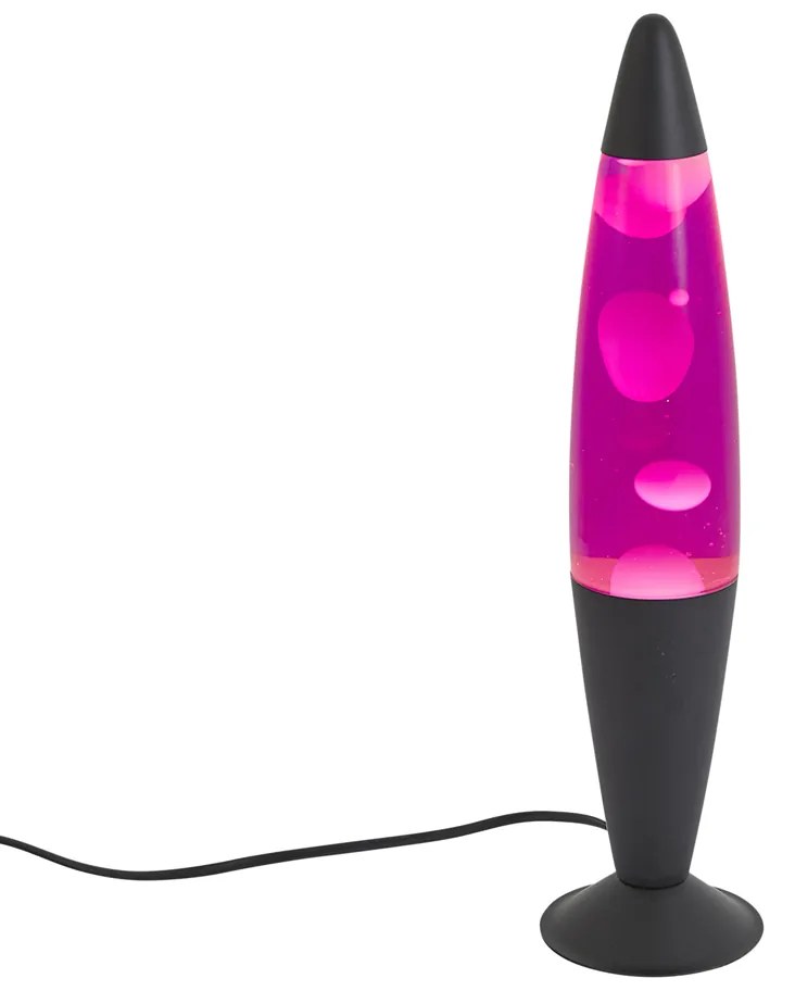 Lampa lawa różowa z białym woskiem z diodą LED - Molten Lava Oswietlenie wewnetrzne