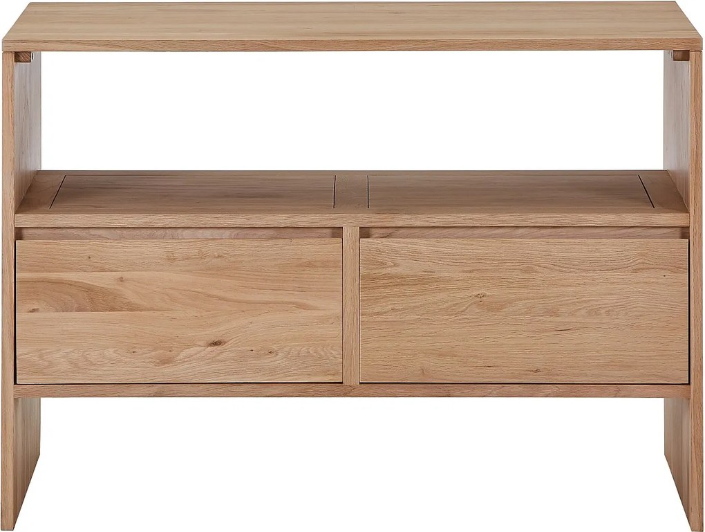 Szafka pod umywalkę z litego dębu - Jasny naturalny - 110 cm - CAVIZO