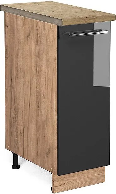 Szafka apteczna antracyt wysoki połysk 30x60x82 fame-line