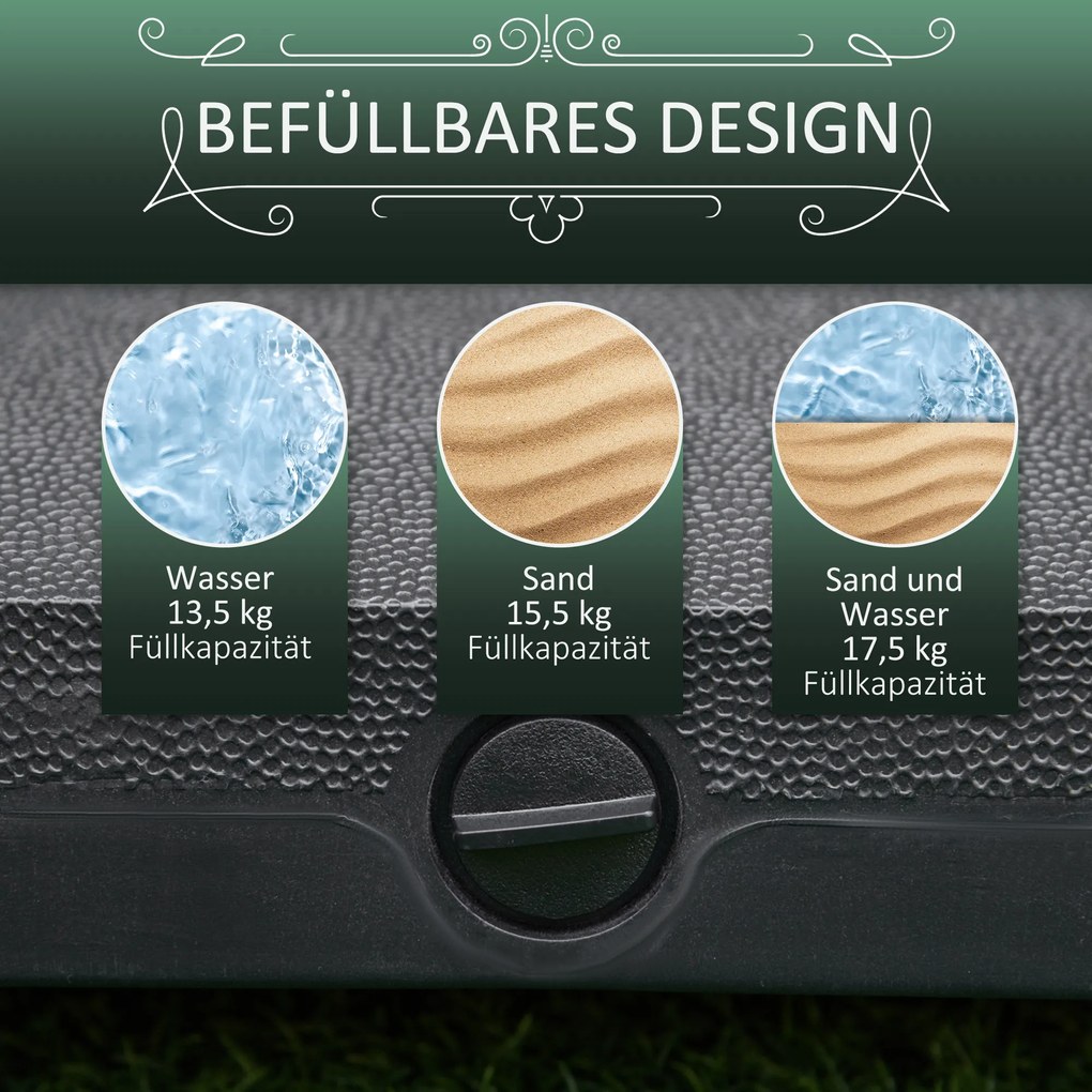 Outsunny podstawa pod parasol 38/48mm na kółkach, stabilna do 20kg na taras balkon ogród - Aosom PL