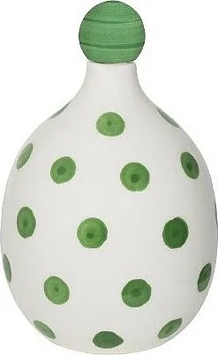 Lido - Ceramiczna butelka w groszki w kolorze szafranowo-zielonym