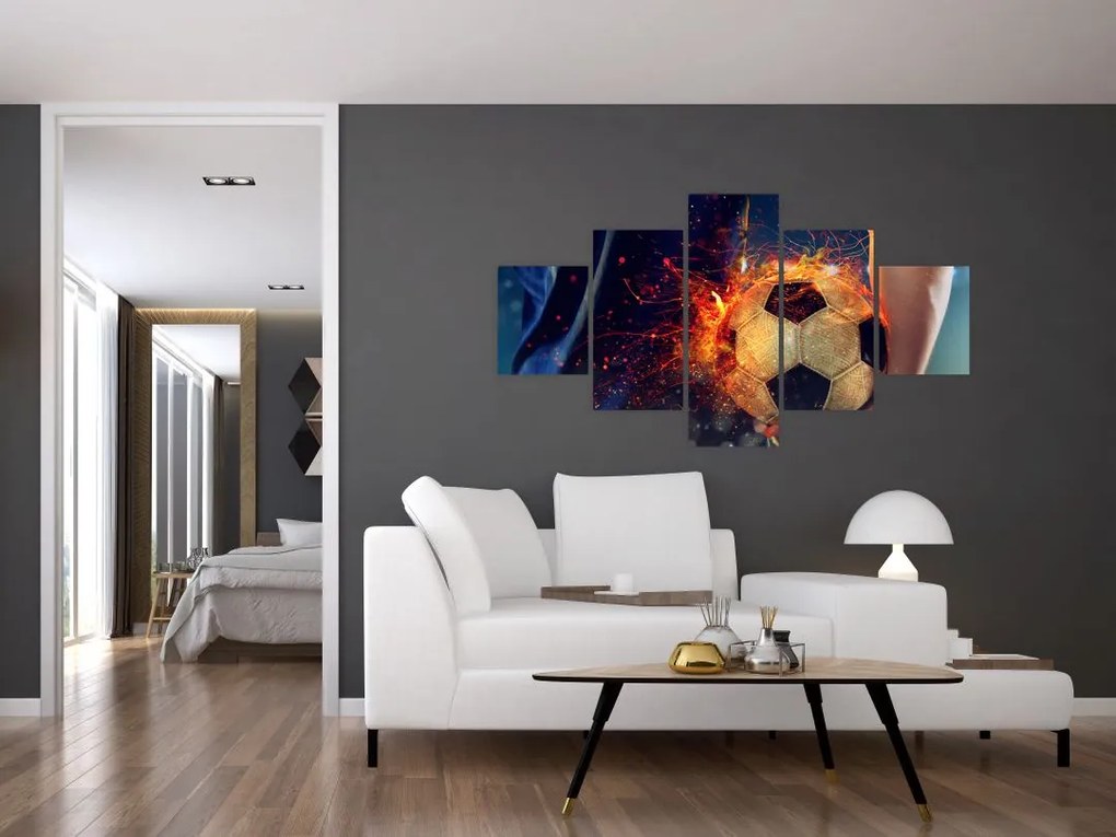 Obraz - Piłka w ogniu (125x70 cm)
