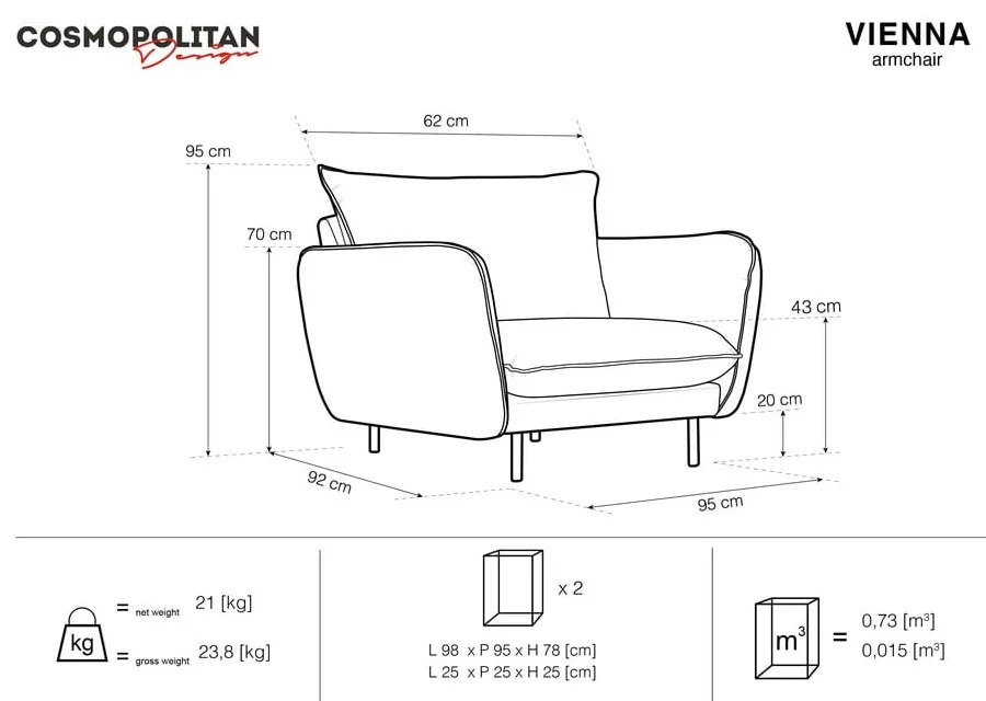 Beżowy fotel Cosmopolitan Design Vienna