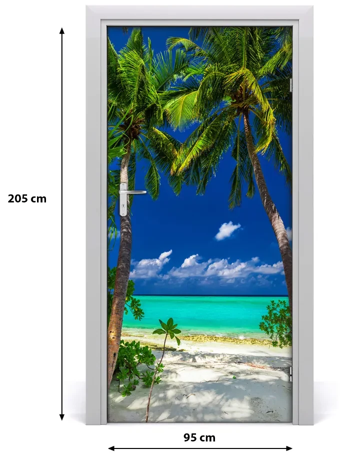 Naklejka na drzwi samoprzylepna Tropikalna plaża