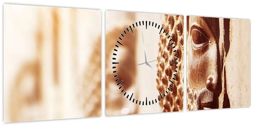 Obraz - Relief perski (z zegarem) (90x30 cm)