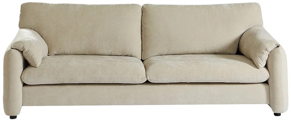 Kanapa  3-osobowa  z beżowej tkaniny OPRALIO