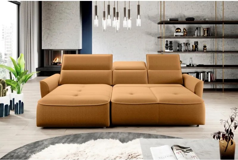 Narożnik MURILLO S Mini z elektryczną regulacją siedziska Lewostronny w tkaninie VOGUE 09 WERSAL