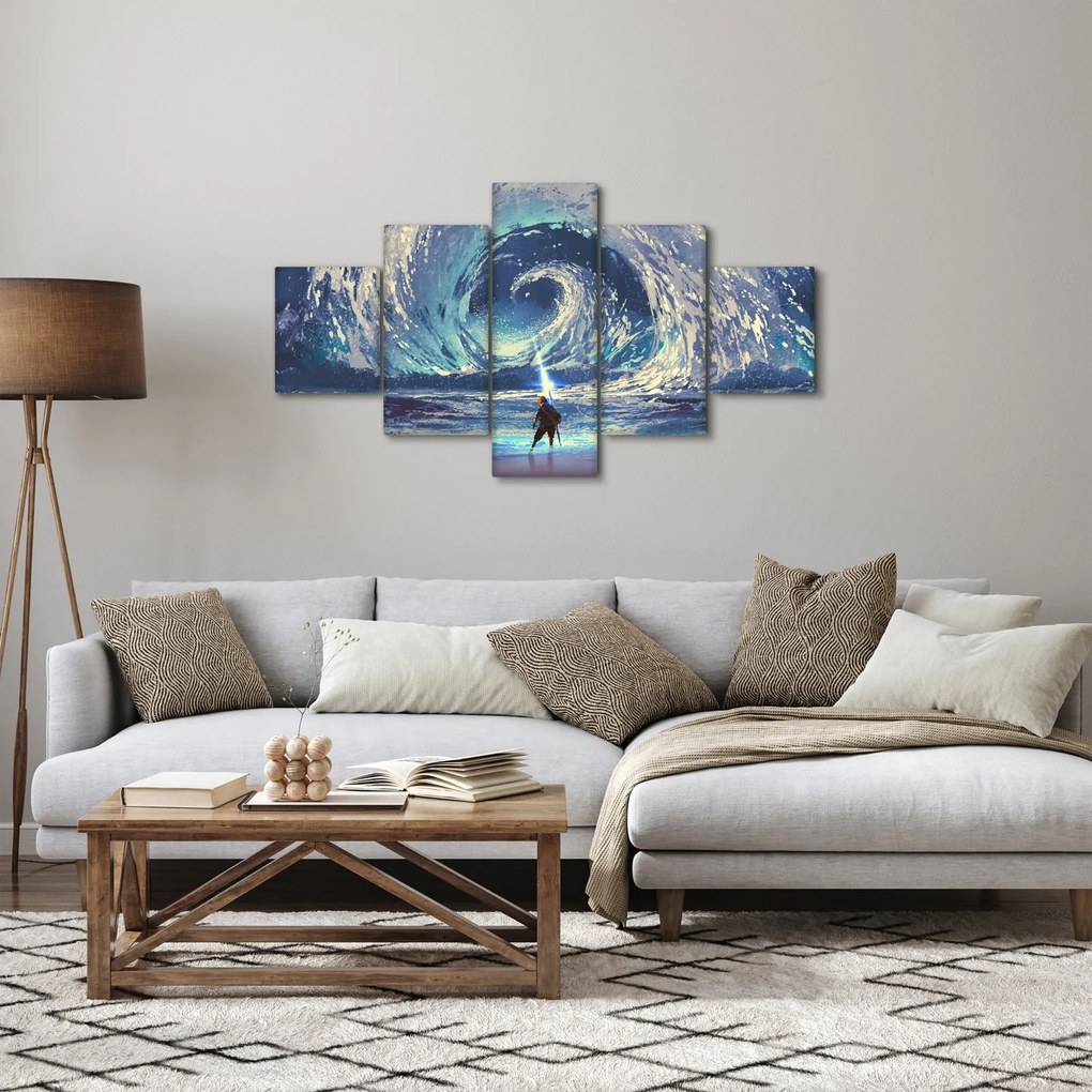 Obraz - Ilustracja przedstawiająca chłopca z włócznią (125x70 cm)