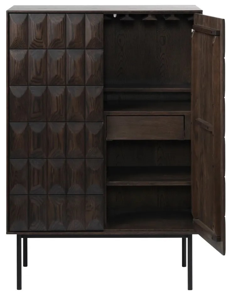 Ciemnobrązowa szafka 90x130 cm Latina – Unique Furniture