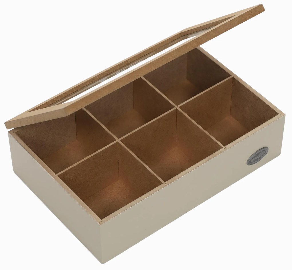 Pojemnik na herbatę z przegródkami TEA ROOM, 23 x 15,5 x 8 cm