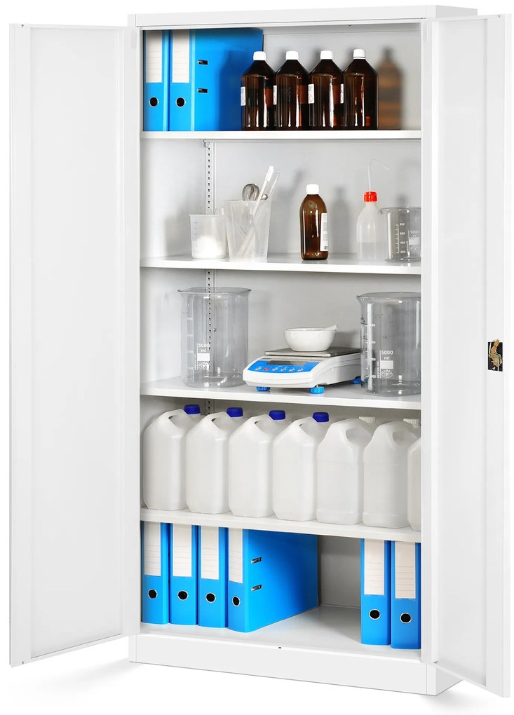 Zestaw 4x biurowa szafa metalowa na akta JAN, 900 x 1850 x 400 mm, biała