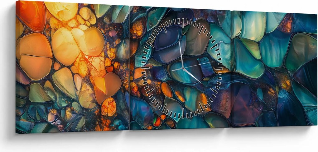 Obraz - Szklana mozaika (z zegarem) (90x30 cm)