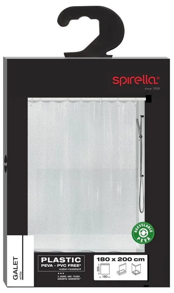 Zasłona prysznicowa 180x200 cm Galets – Spirella