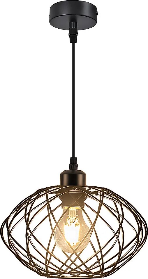 NETTLIFE Lampa wisząca Industrialna Czarna lampa wisząca - Vintage Metalowa lampa wisząca E27 Retro Lampa wisząca