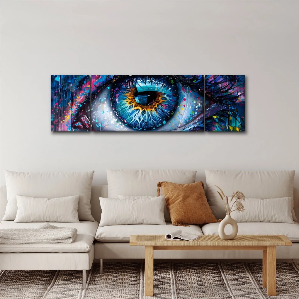 Obraz - Malowanie oczu (170x50 cm)