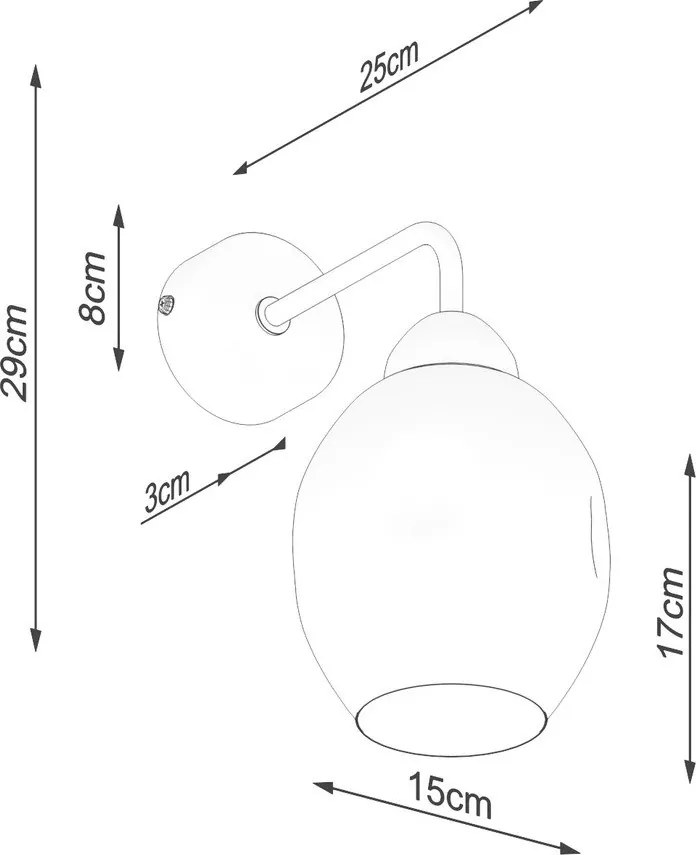 Czarny kinkiet ø 25 cm Garten – Sollux
