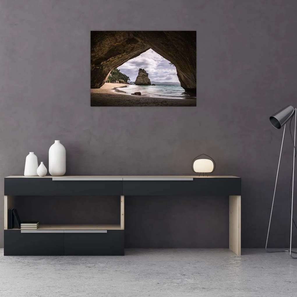 Obraz na szkle z jaskini, Nowa Zelandia (70x50 cm)