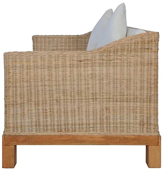 2-częściowy zestaw wypoczynkowy, sofa i fotel, naturalny rattan - Otma 3F