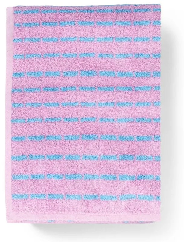 Niebieski/różowy ręcznik kąpielowy z mieszanki bambusa frotte 70x140 cm Nuance – JUNA