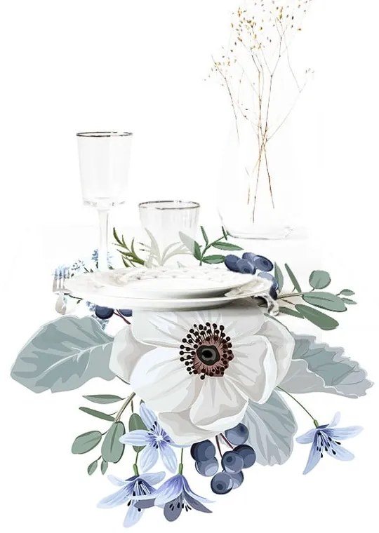 Bieżnik 40x130 cm Blue Rose – Minimalist Cushion Covers