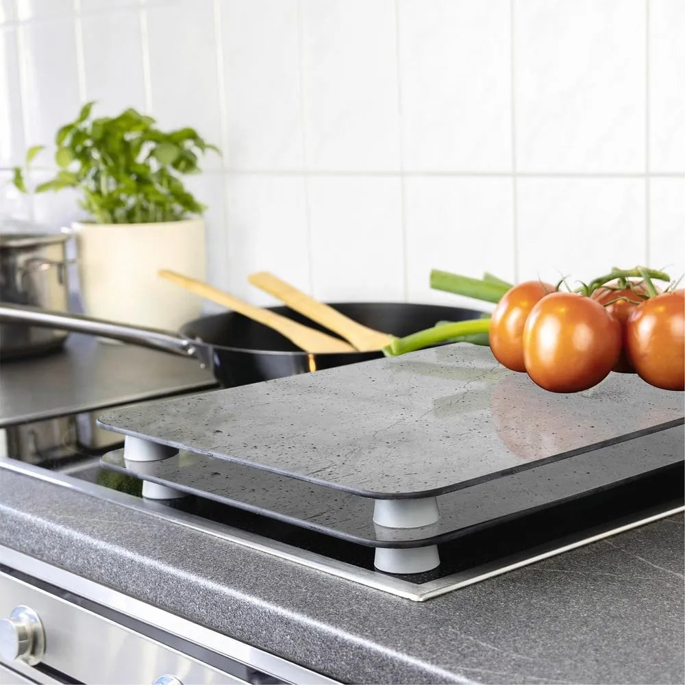 Zestaw 2 szarych szklanych płyt ochronnych na kuchenkę Wenko Universal