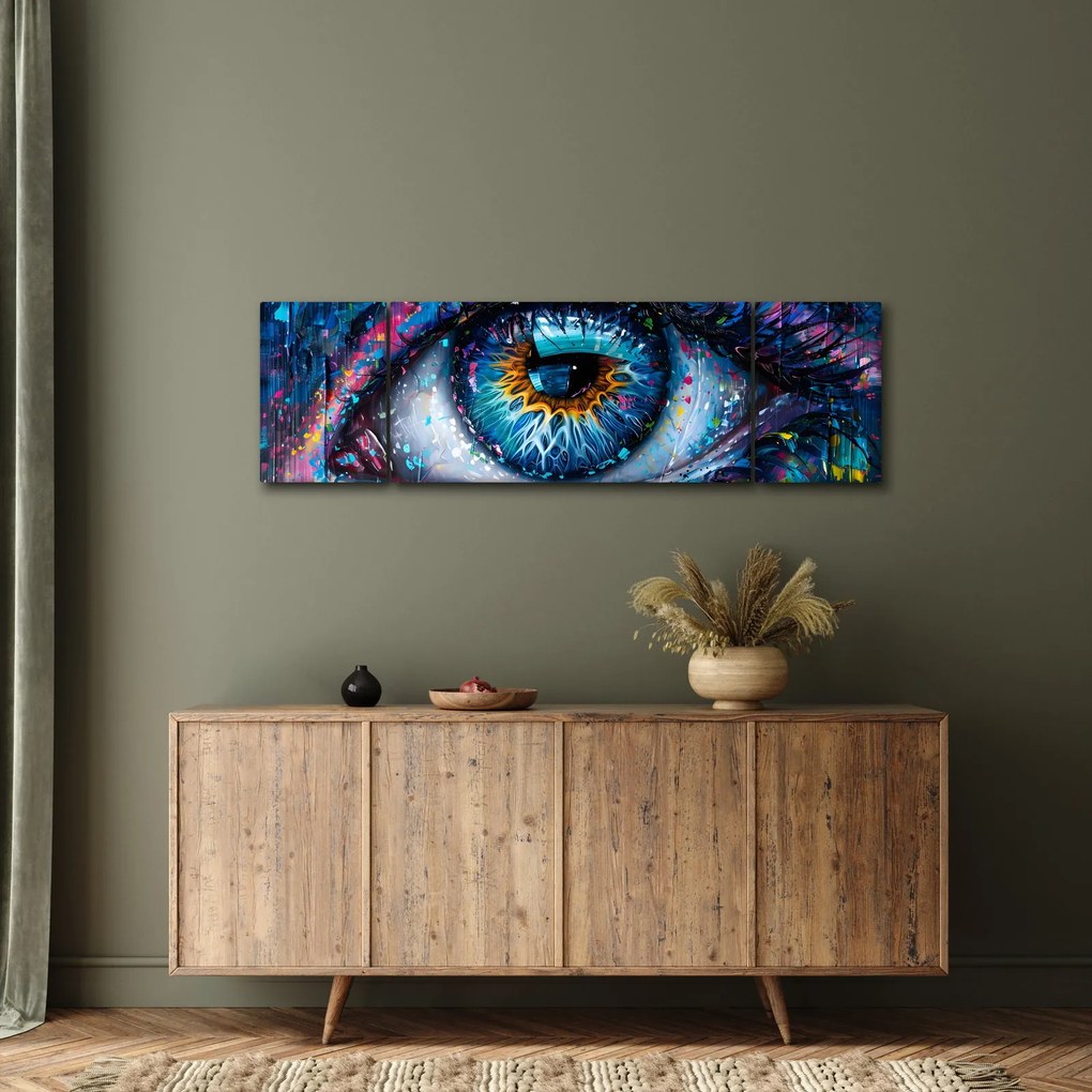 Obraz - Malowanie oczu (170x50 cm)