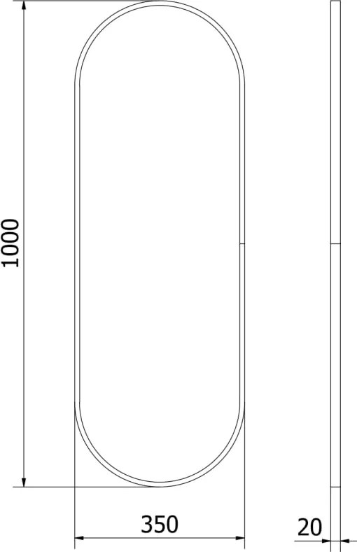 Mexen Loft lustro łazienkowe owalne 100 x 35 cm, rama złota - 9851-100-035-000-50
